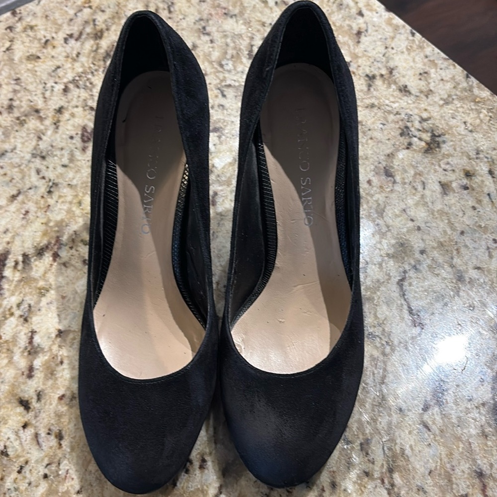 Franco Sarto Black Suede and Leather Heels - Size 8M
